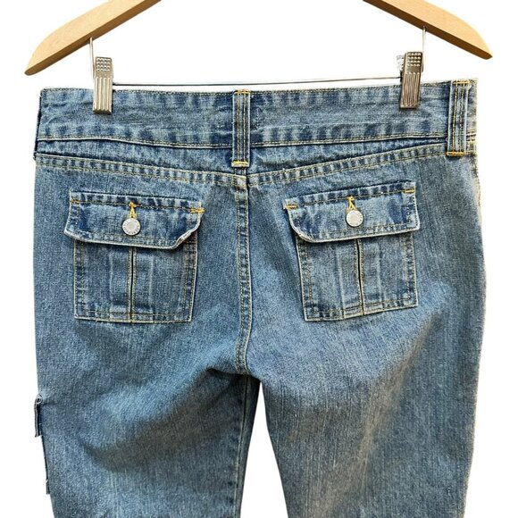 Abercrombie & Fitch Capri‎ Cargo Jeans Vintage Blast Retro Y2K Boho Size 6 - Picture 4 of 8
